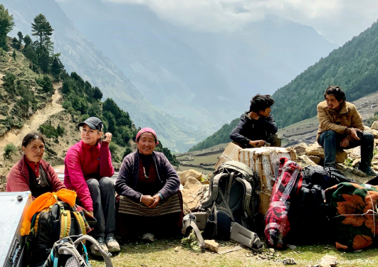 A group of villagers from Lho waiting with us as we prepared to leave.
 